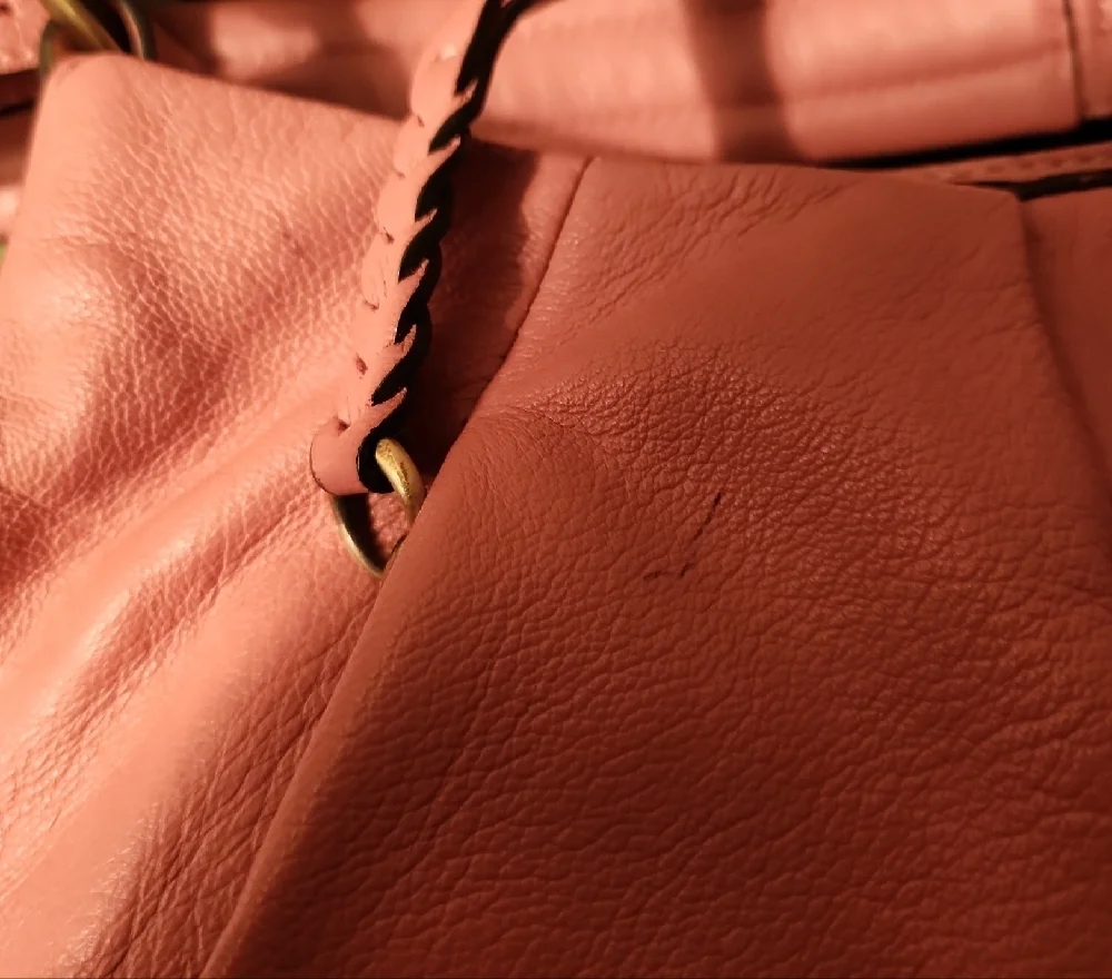 Oryany Rose Pink Leather Hobo Bag With Dustbag
